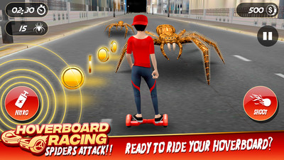滑板竞速攻击蜘蛛